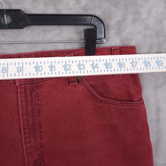 Vintage Levis 550 Mens Jeans 36x32 Red Relaxed Orange Tab 90s USA Undone Hem - Picture 7 of 12